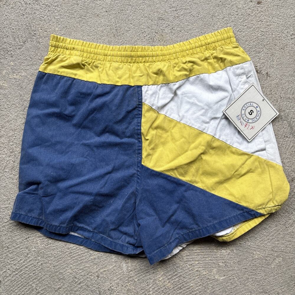 Vintage Deadstock 80s 90s SAC social Athletic Club Swim Trunks Shorts Sz 8